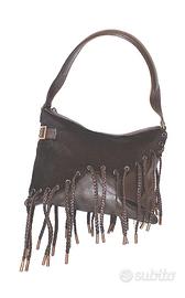 Borsa Gianni Versace Marrone in pelle con frange