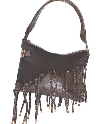 Borsa Gianni Versace Marrone in pelle con frange