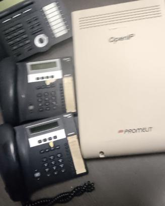 Centralino Promelit Open ip + 3 telefoni Ipecs