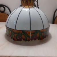 lampadario style Tiffany in vetro opalino