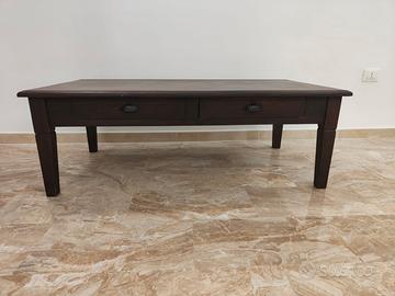 Tavolino con cassetti in legno pregiato 