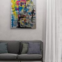 Quadro astratto dipinto su tela grande 100 cm arte