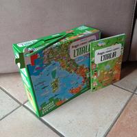 gioco in scatola "esplora l'italia" puzzle + libro