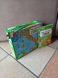 gioco in scatola "esplora l'italia" puzzle + libro