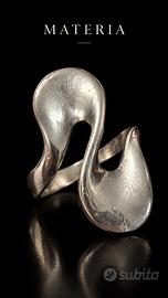 Vintage anello modernista anni 70 argento