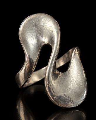 Vintage anello modernista anni 70 argento