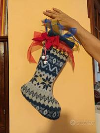 Calza lana fatta a mano riempire natale halloween