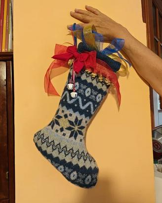 Calza lana fatta a mano riempire natale halloween