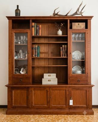 credenza vetrina/libreria in noce massello. 