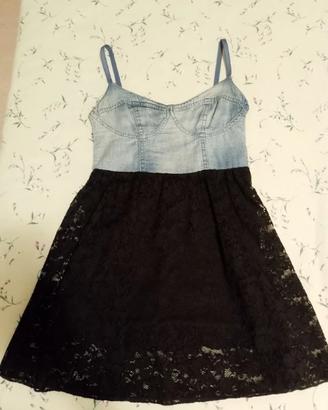 Vestito jeans e pizzo
