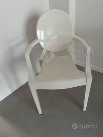 Sedie Louis Ghost bianche (coppia)