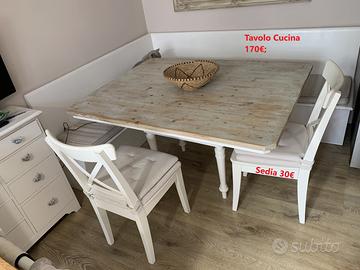 Tavolo cucina/ soggiorno artigianale stile Shabby