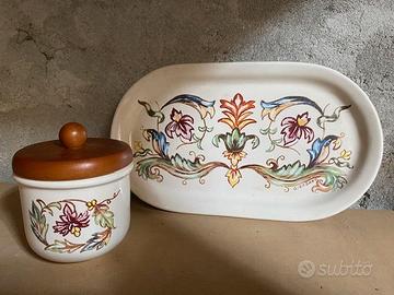 vassoio + zuccheriera in ceramica Aboca
