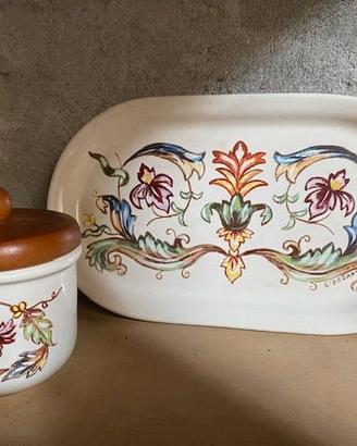 vassoio + zuccheriera in ceramica Aboca