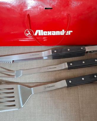 Set Barbecue 3 Utensili Alexander in Acciaio Inox