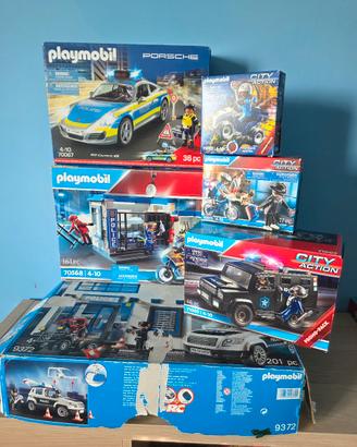 7 Set Playmobil Polizia, come nuovi con scatola
