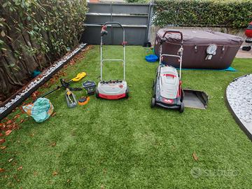 kit giardino tagliaerba, taglia bordo arieggiatore