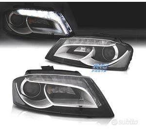 FARI PER AUDI A3 8P 08-12 TRU DRL FONDO NERO