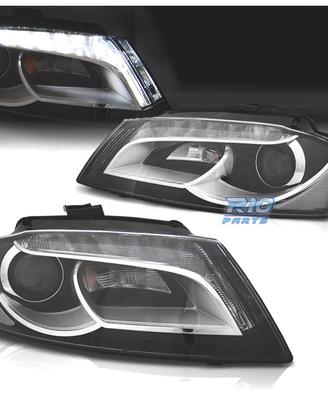 FARI PER AUDI A3 8P 08-12 TRU DRL FONDO NERO