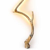 Lampada a muro artigianale in legno led