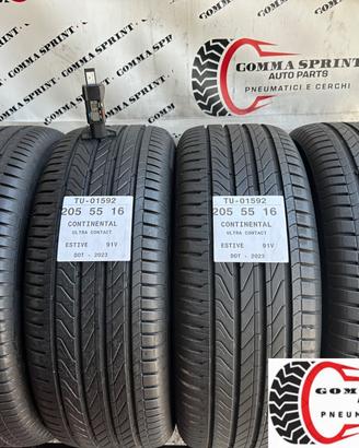 4 PNEUMATICI 205/55 R16 CONTINENTAL ESTIVE 80%