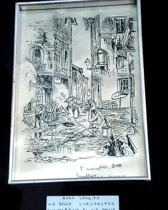 Quadro Roma Sparita V della Lungaretta 34x30 AR925
