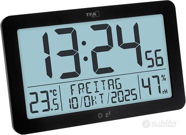 Orologio da parete radiocontrollato digitale, indi