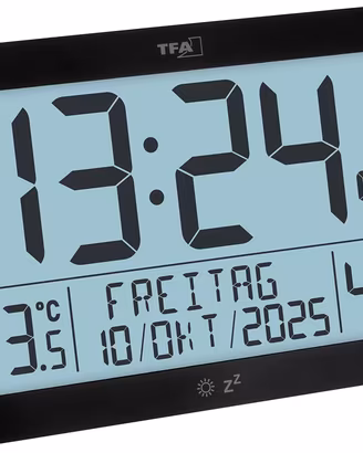 Orologio da parete radiocontrollato digitale, indi