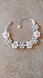 Bracciale fiori di perline 