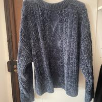 Maglione ciniglia grigio-blu, Calliope