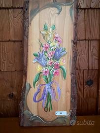 Dipinti floreali su tavole di legno arice