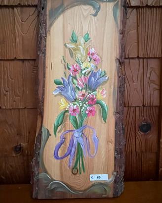 Dipinti floreali su tavole di legno arice