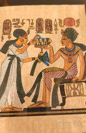 Autentico papiro egiziano antico dipinto a mano, r