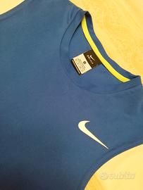 👕CANOTTA MAGLIA SMANICATA NIKE DRI-FIT BLU UOMO