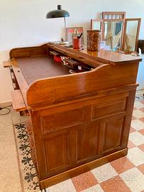 Scrivania a serrandina anni 30 in legno massello