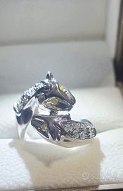 Anello modello Cartier oro18k e  diamanti naturali