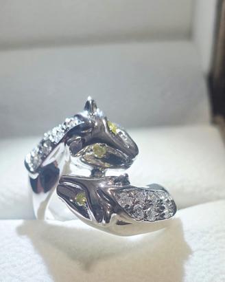 Anello modello Cartier oro18k e  diamanti naturali