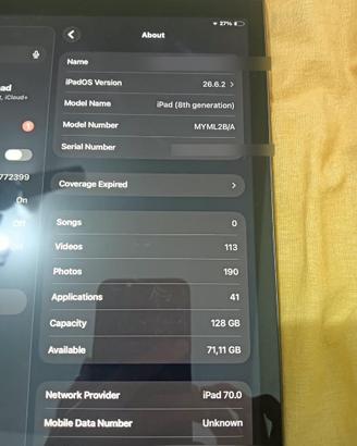 IPad 8 2020 128GB Wi-Fi + Cellular