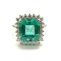 Anello con Smeraldo Colombiano 4,8 ct con Diamanti