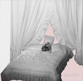 TRAPUNTA matrimoniale + TENDE ricamate