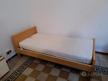 Letto singolo, struttura rete e materasso