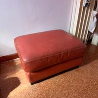 Pouf ottomano in pelle rossa