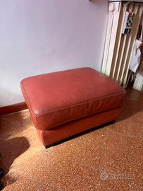 Pouf ottomano in pelle rossa