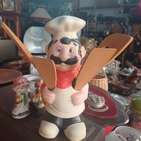 Statuetta Chef Portautensili da Cucina 