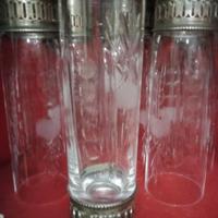 6 Bicchieri tumbler alti - Cristallo e Argento