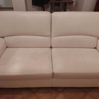 Divano - Letto  in pelle bianco
