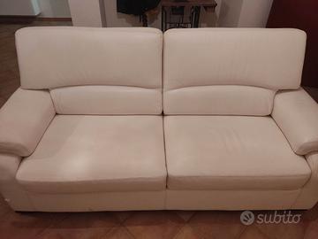 Divano - Letto  in pelle bianco