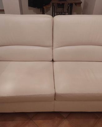 Divano - Letto  in pelle bianco