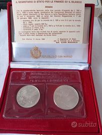 SAN MARINO 1990 - DITTICO LIRE 500 + 1.000 ARGENTO