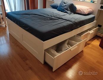 Letto matrimoniale cassetti contenitori 160x200